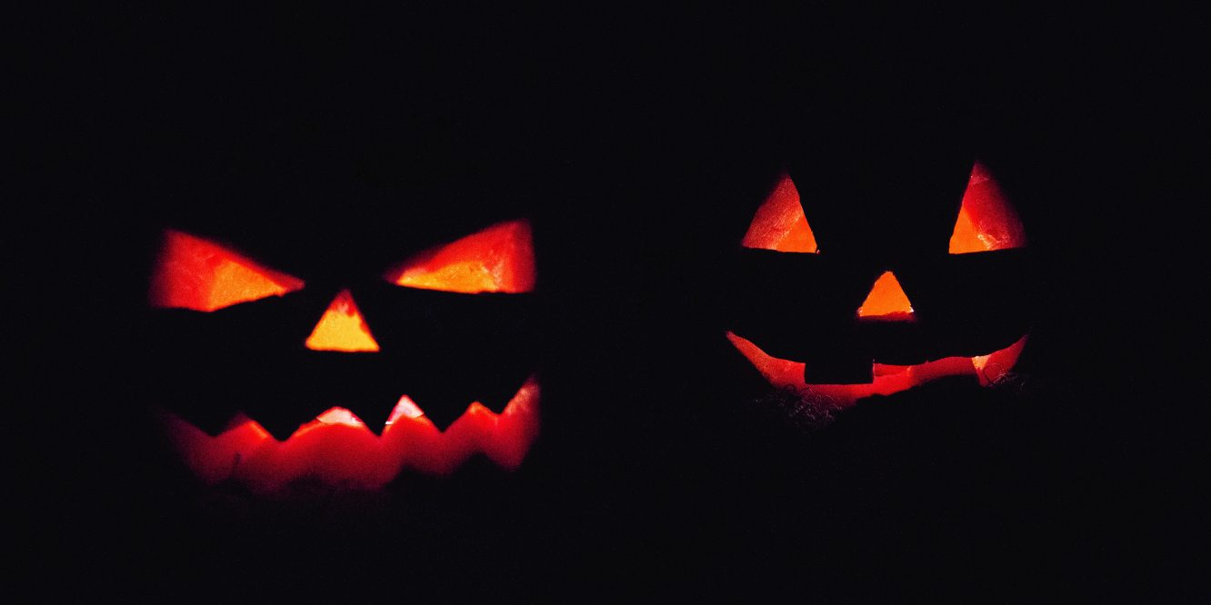 Spooky Jack-o-Lanterns on Halloween night