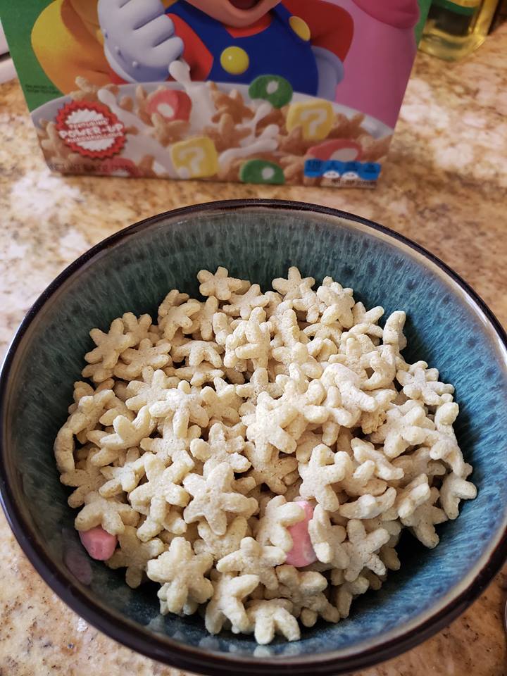 Super Mario Cereal closeup