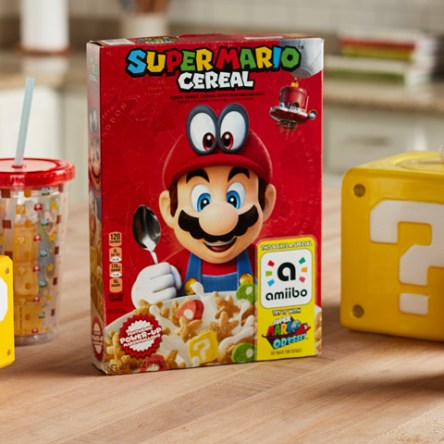 Super Mario Cereal box and mug