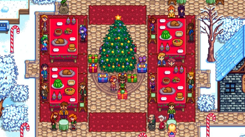 Stardew Valley Christmas celebration