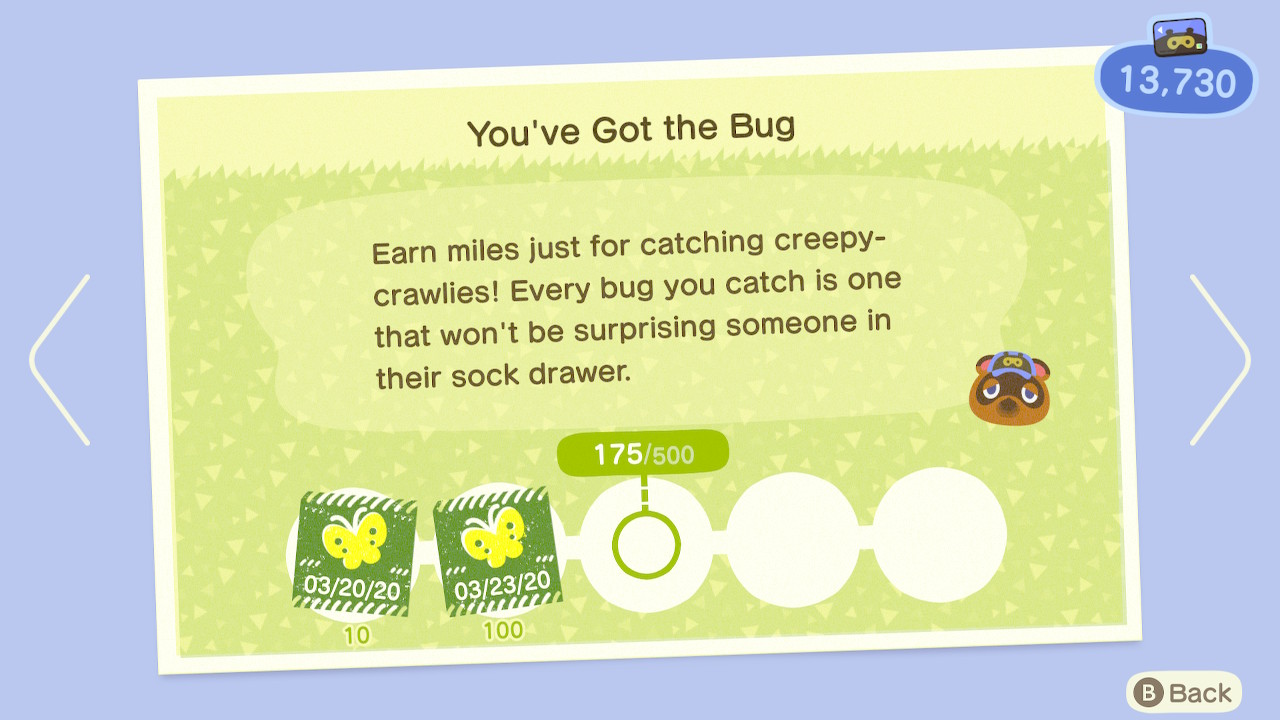 Animal Crossing New Horizons Nook Miles Example