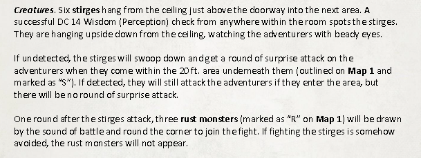 A description of the stirge attack.