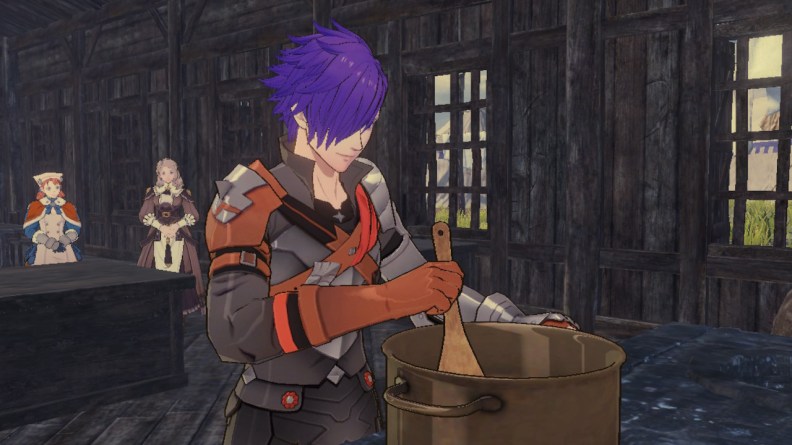 Shez Cooking in Fire Emblem Warriors: Three Hopes
