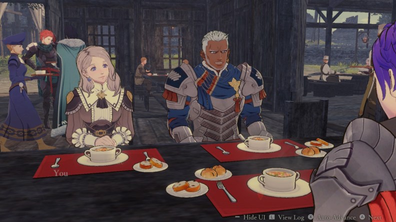 Dedue and Mercedes Eating in Fire Emblem Warriors: Three Hopes